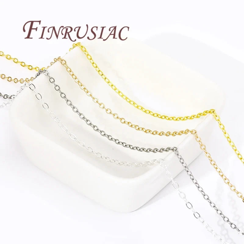 18K Gold Plated O Shape Chain 1.2mm–2mm | DIY Necklace Bulk