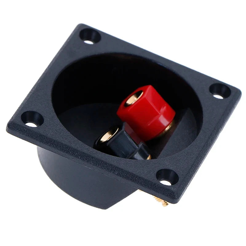 Square Double Binding Post Speaker Terminal Cup – Black & Red