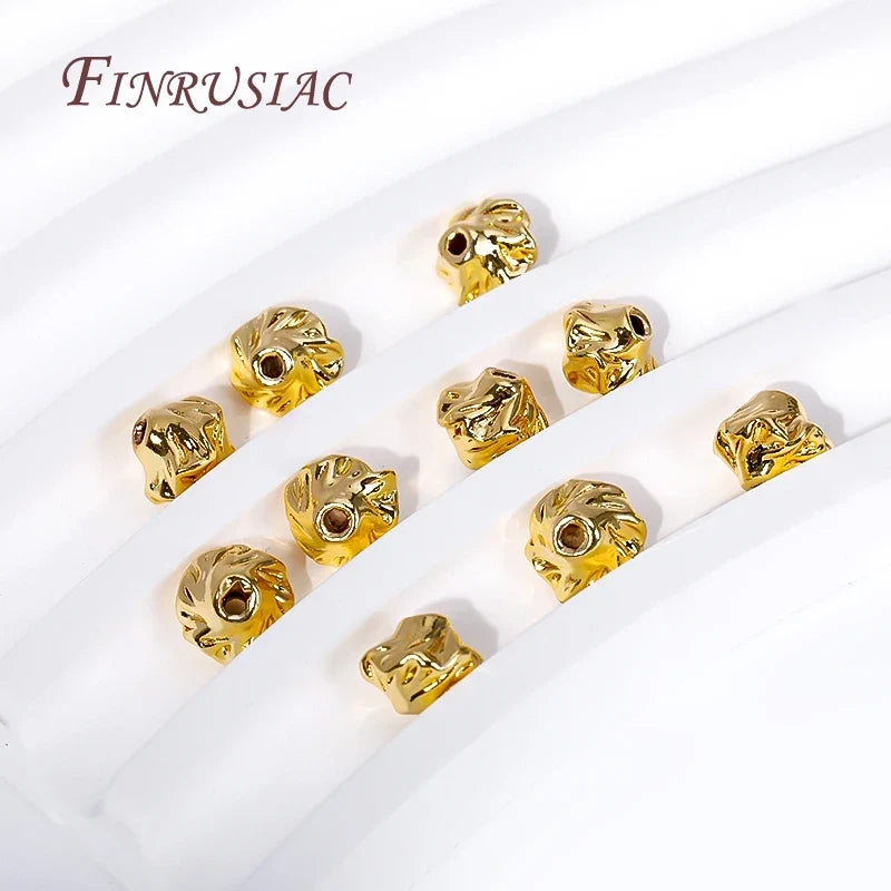 18K Gold Plated Flower Spacer Beads | Brass DIY Jewelry Making