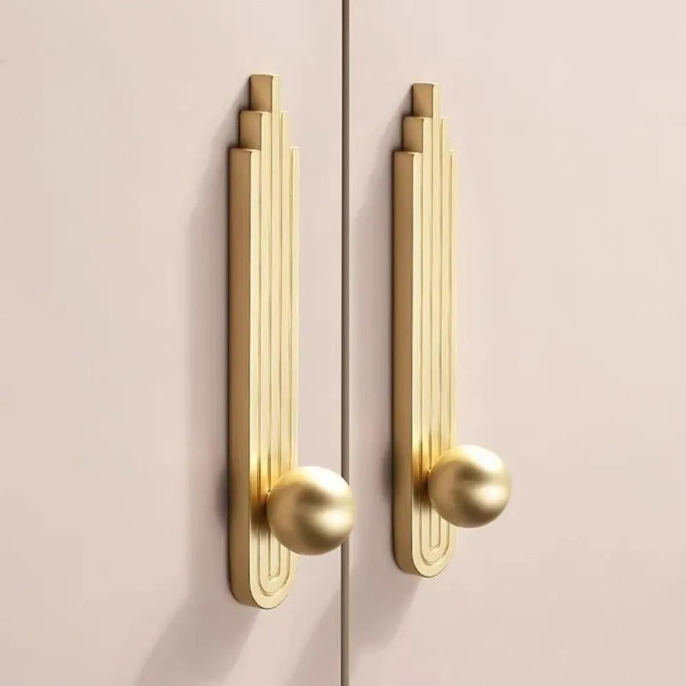 Gold Zinc Alloy Cabinet Handle – Modern Minimalist Drawer Pull