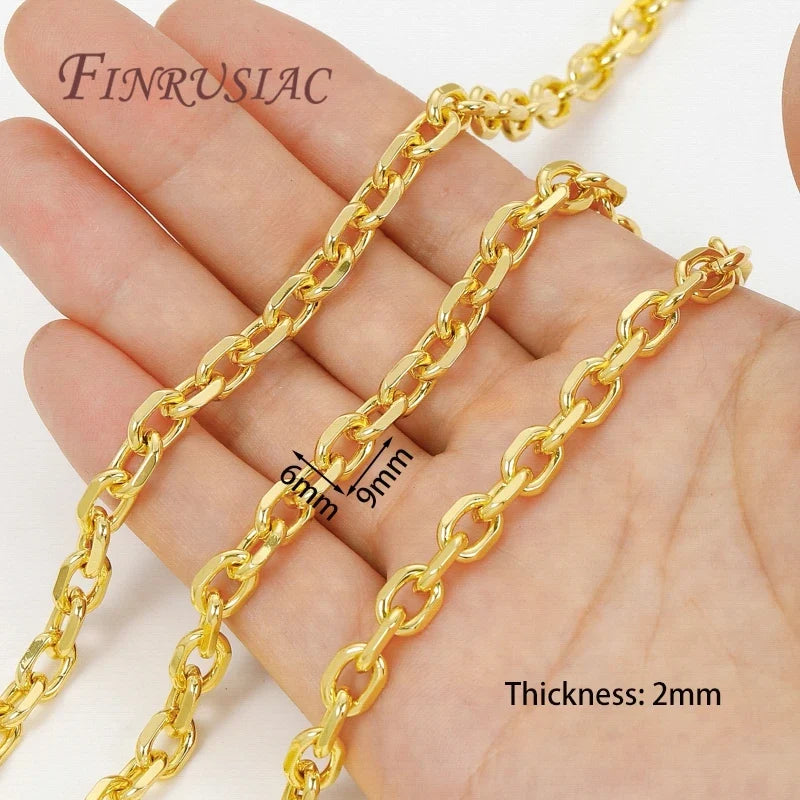 18K Gold Plated Brass Chain 1M – DIY Necklace & Bracelet