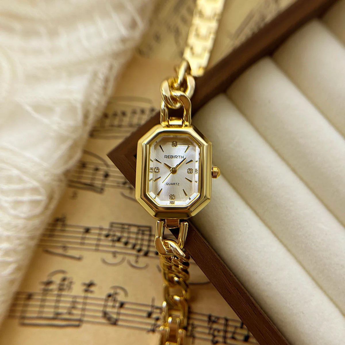 REBIRTH Retro Casual Quartz Watch – Alloy, 3-Bar Water Resistant