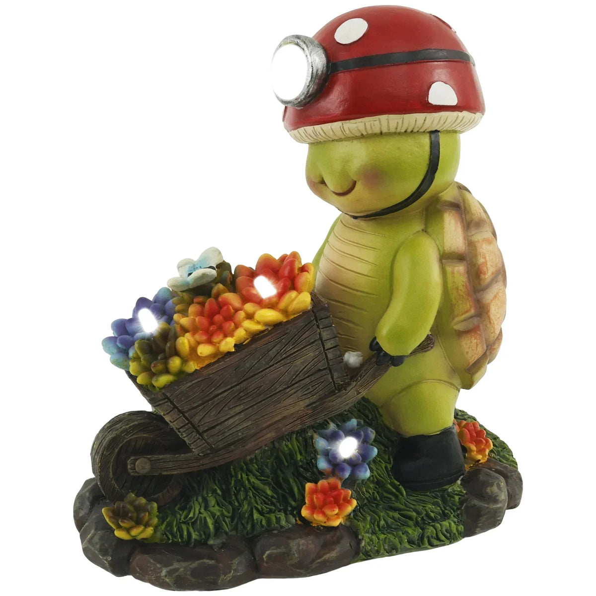 Solar LED Garden Statue – Resin Bee & Turtle Outdoor Figurine