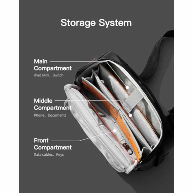 Men's Waterproof Crossbody Shoulder Bag – Daily Use Polyester