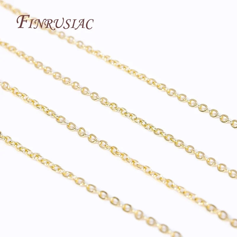 18K Gold Plated Brass Oval Chain Necklace | DIY Jewelry Making