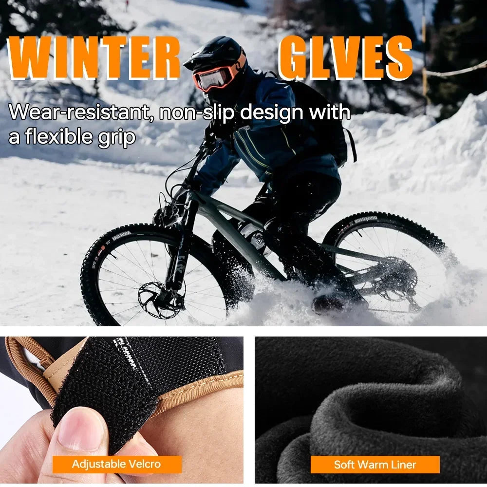 Winter Cycling Gloves – Thermal Windproof Touchscreen Full Finger