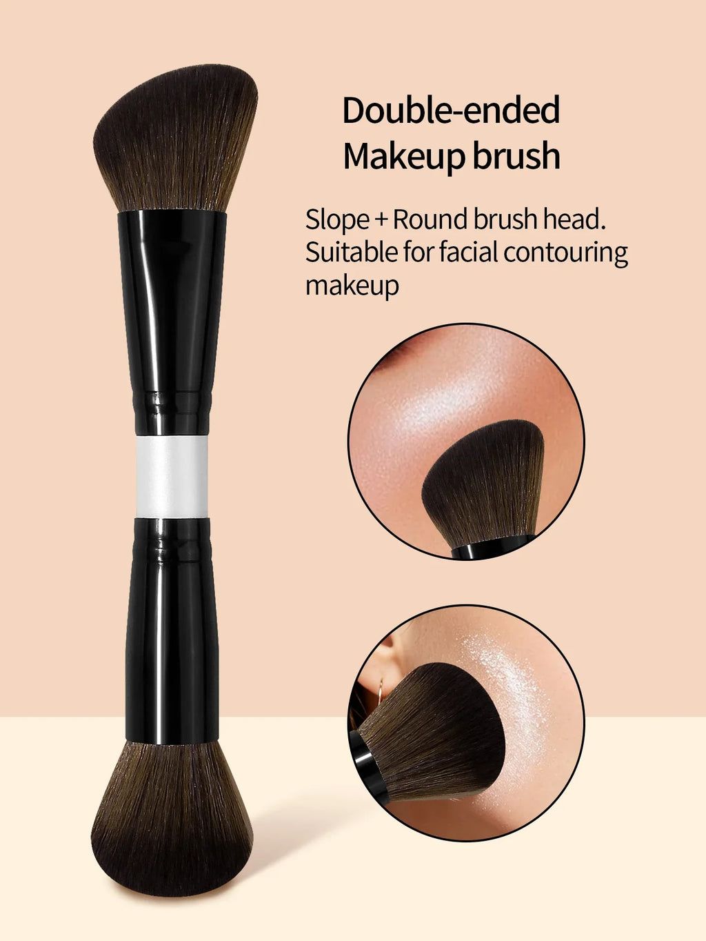 Nixie Double-Headed Makeup Brush – Contour Blush Powder