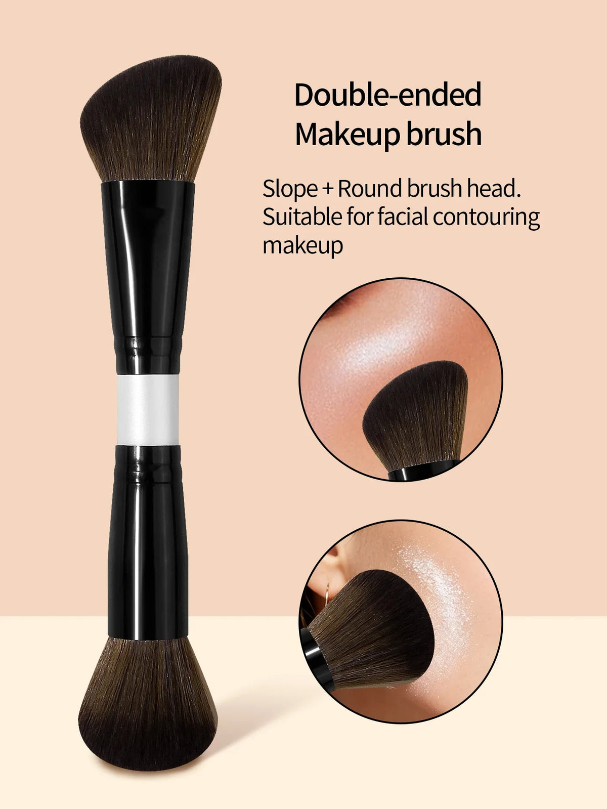 Nixie Double-Headed Makeup Brush – Contour Blush Powder