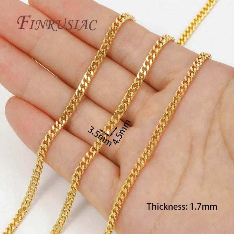18K Gold Plated Brass Chain 1M – DIY Necklace & Bracelet