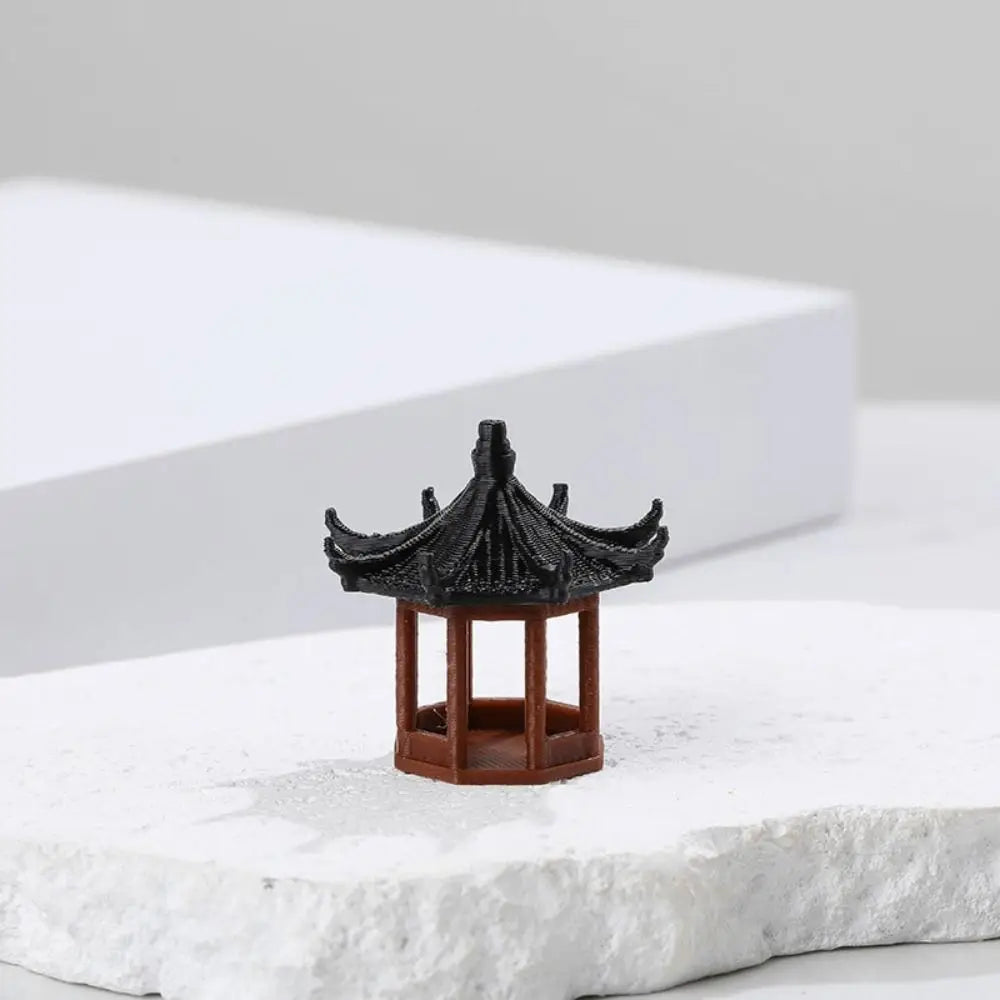 Miniature Hexagonal Pagoda Figurine – Micro Landscape Decor