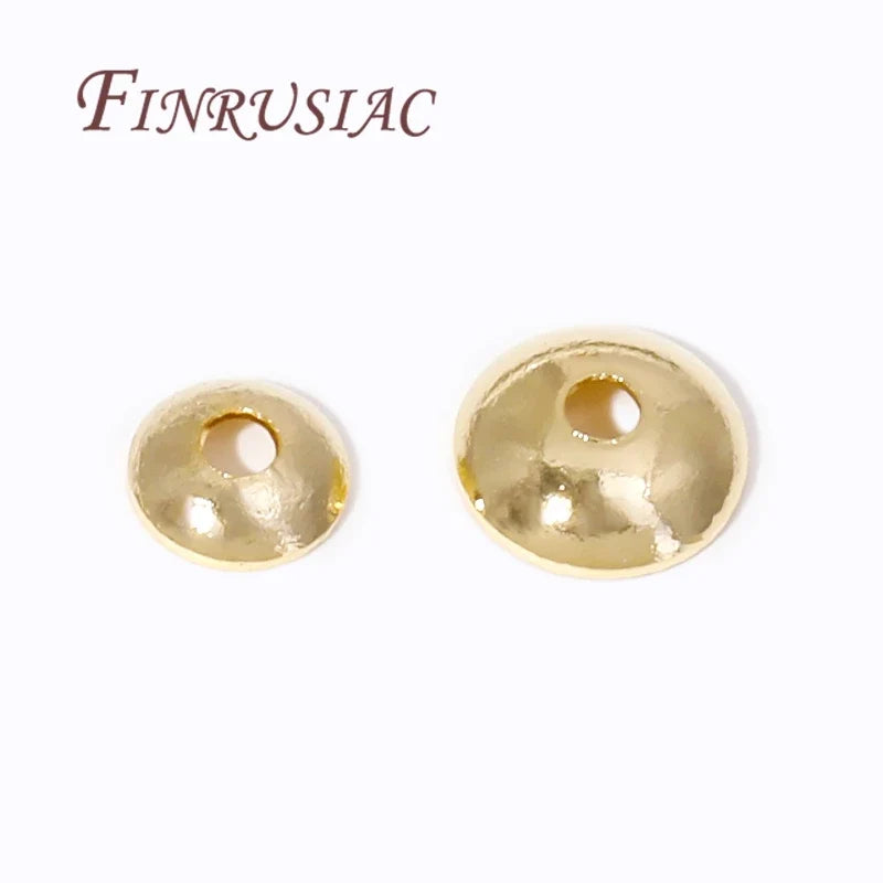 14K Gold Plated Brass Round Bead Caps 3mm 4mm – DIY Jewelry