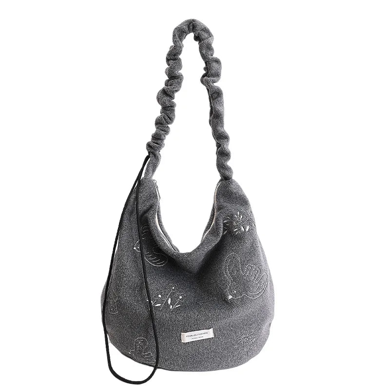 Women's Large Capacity Embroidered Crossbody Tote Bag