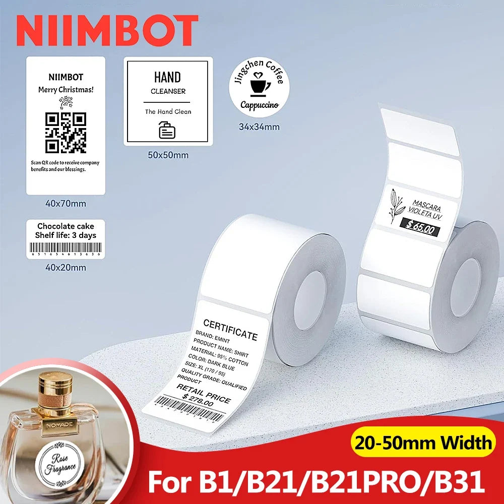 Niimbot Thermal Label Paper B1 B21 B3S – Waterproof Self-Adhesive