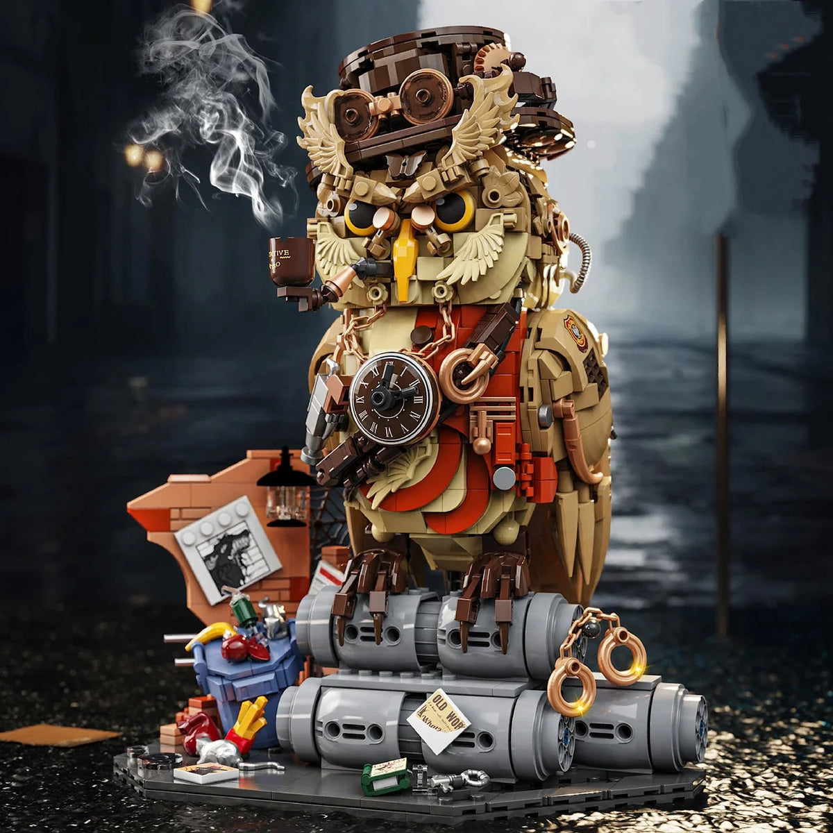 Owl Detective Wizard Cat Building Block Set | BEAST KINGDOM DIY Model