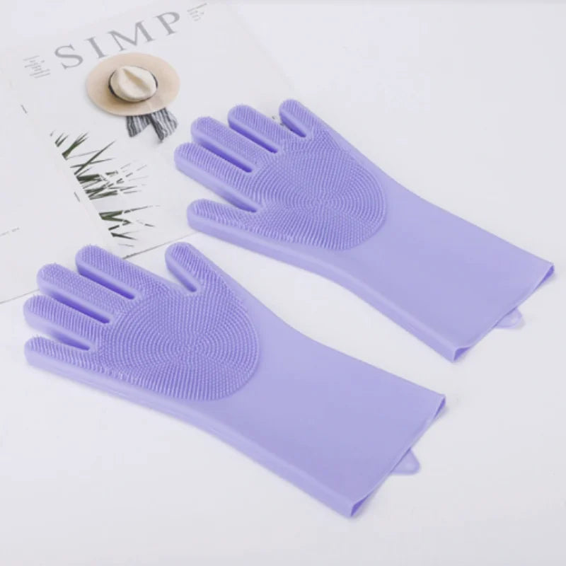 Pet Grooming Gloves – Dog & Cat Bathing Hair Removal Scrubber