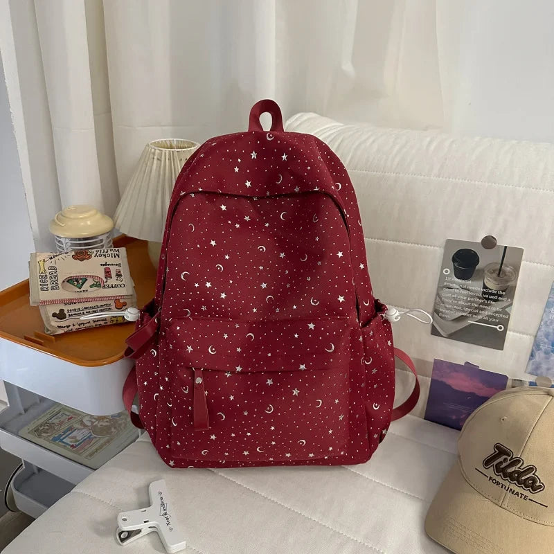 Korean Star & Moon Lightweight Campus Backpack 20–35L