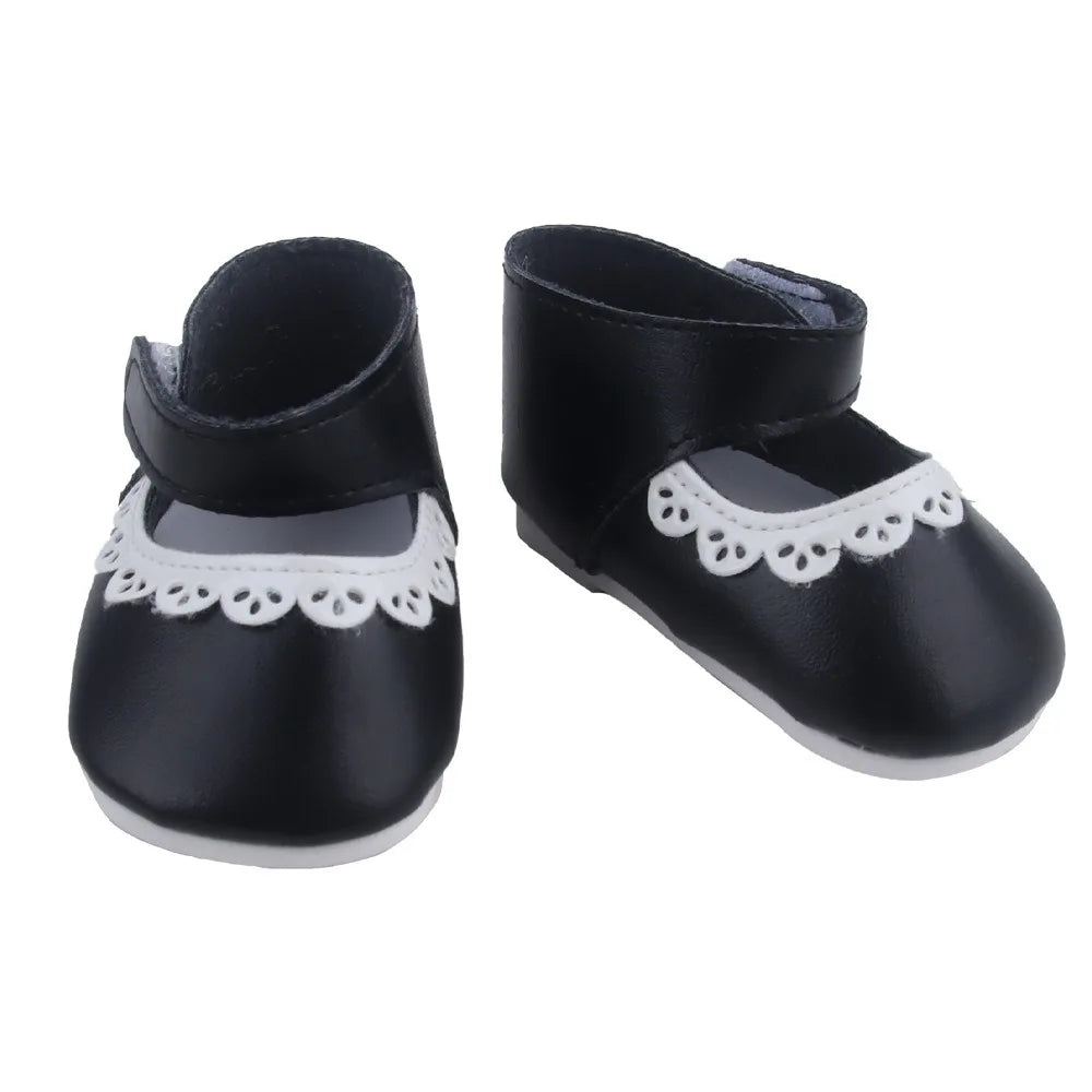 PU Leather Ruffle Mini Doll Shoes 8cm for 55cm / 22-Inch Dolls