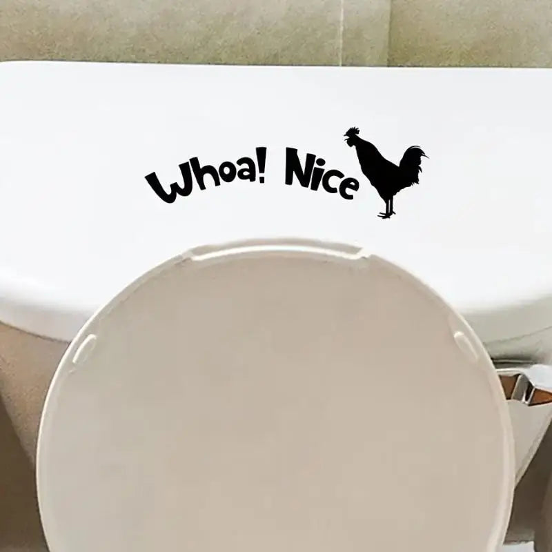 Rooster Toilet Seat Sticker – Removable Bathroom Decal 2 Pcs