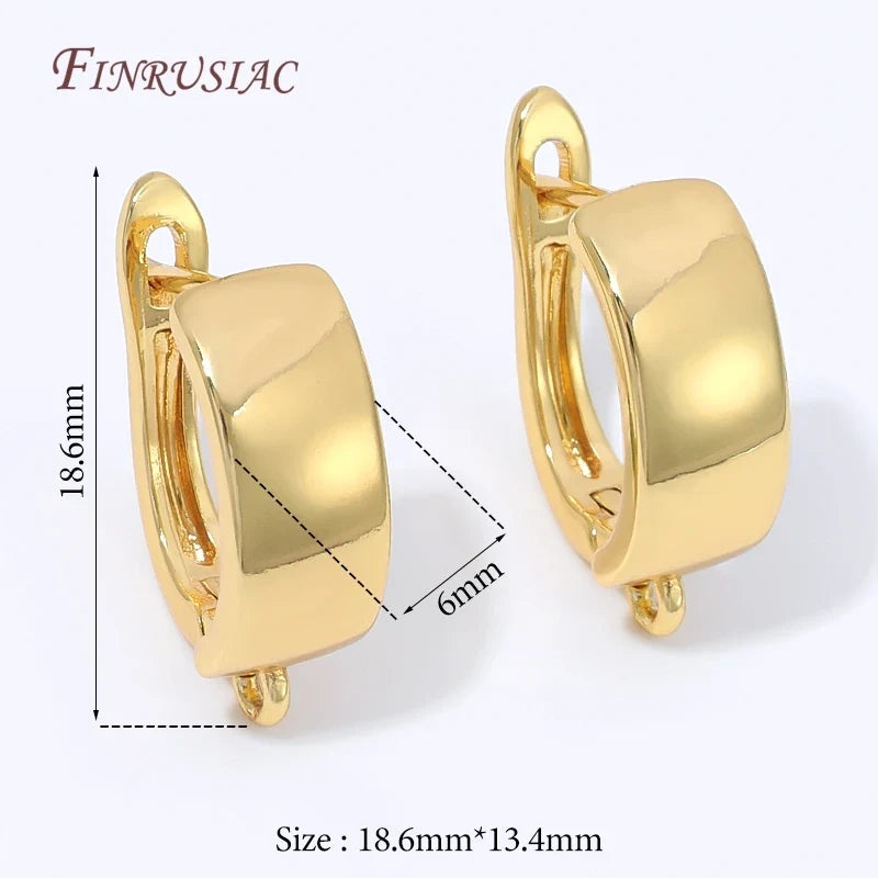 18K Gold Plated Wave Earring Stud Blanks for DIY Resin Jewelry