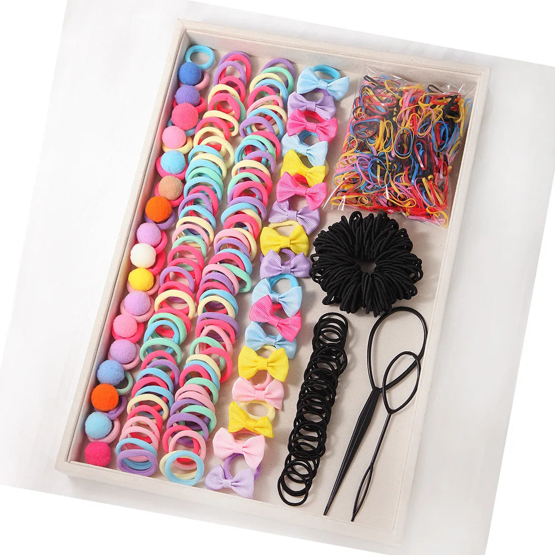 881Pcs Kids Hair Accessories – Clips, Ties & Scrunchies Set