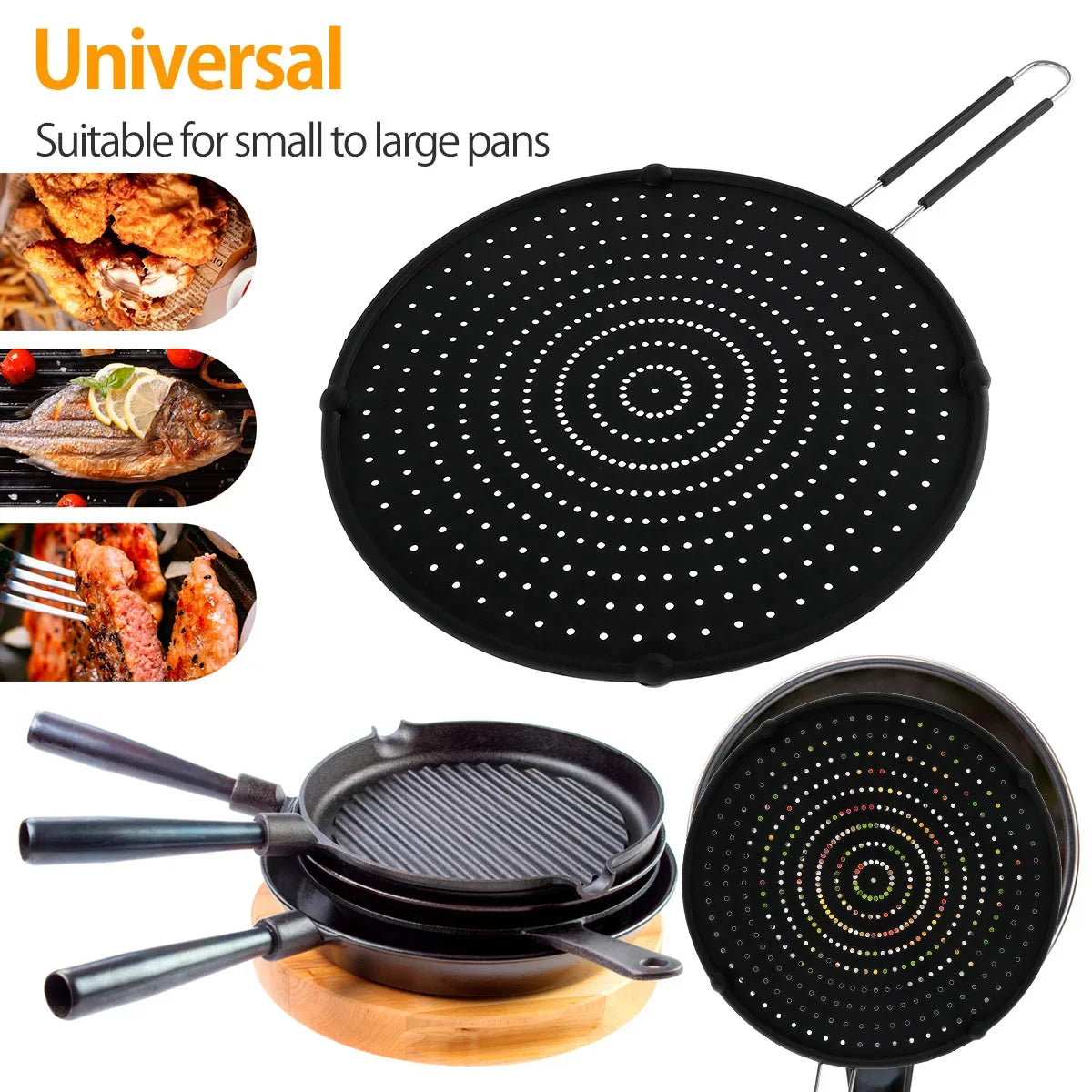 Silicone Splatter Screen Foldable Handle – Oil Splash Guard