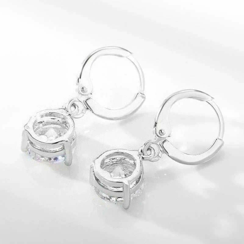 3-Piece Multicolor Zircon Silver Jewelry Set – Earrings & Necklace