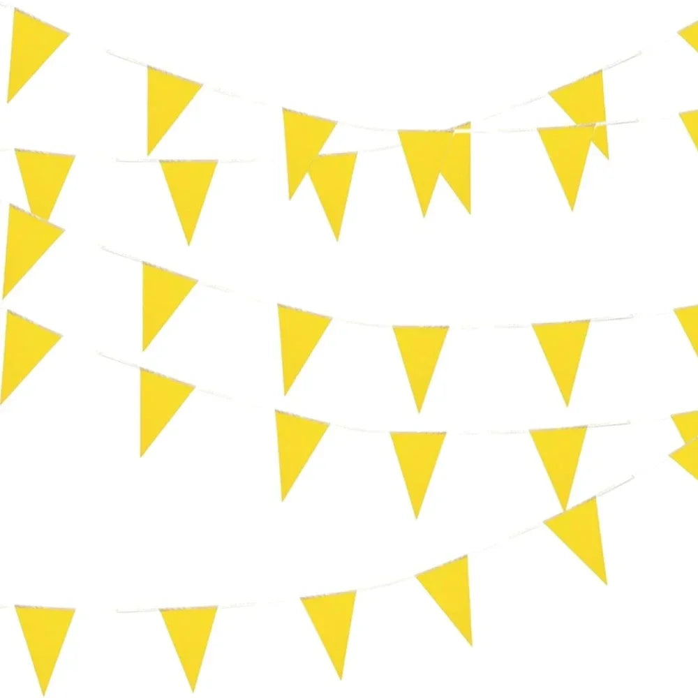Yellow Pennant Banner Bunting 33 Ft – Triangle Flag String