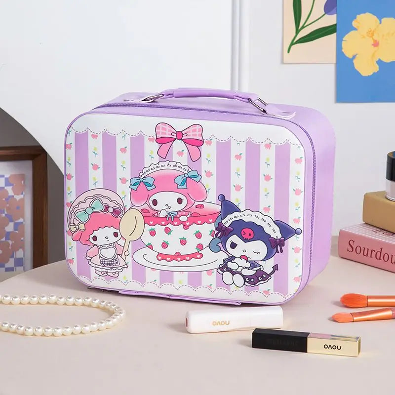 Sanrio Kawaii Makeup Bag with Mirror – Extra Large PU Leather