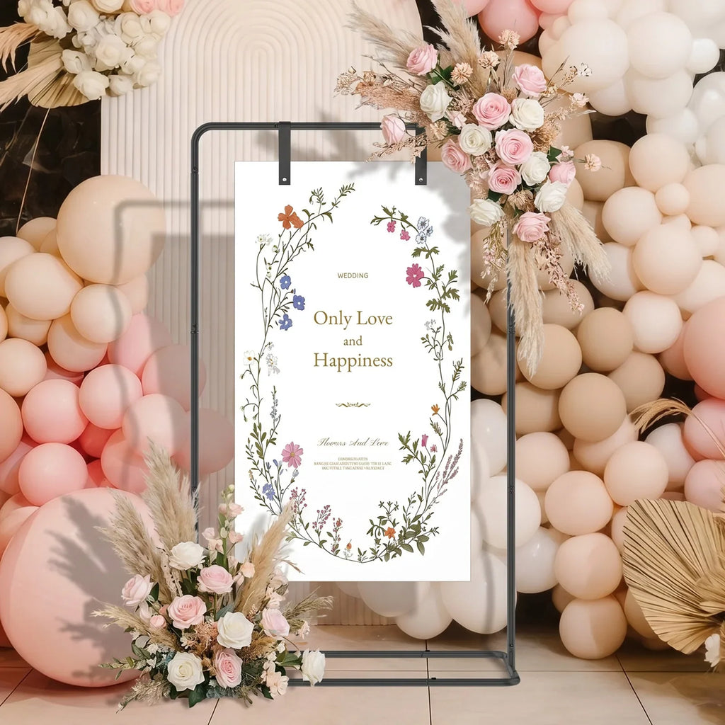 Adjustable Wedding Sign Stand Easel with Leather Straps