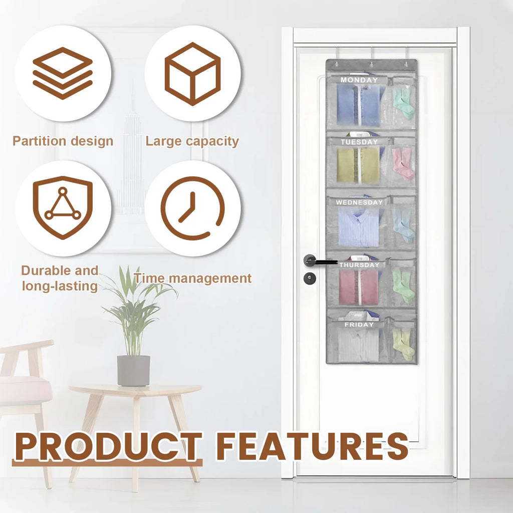 Over-The-Door Weekly Clothes Organizer – 1 or 2 Pack
