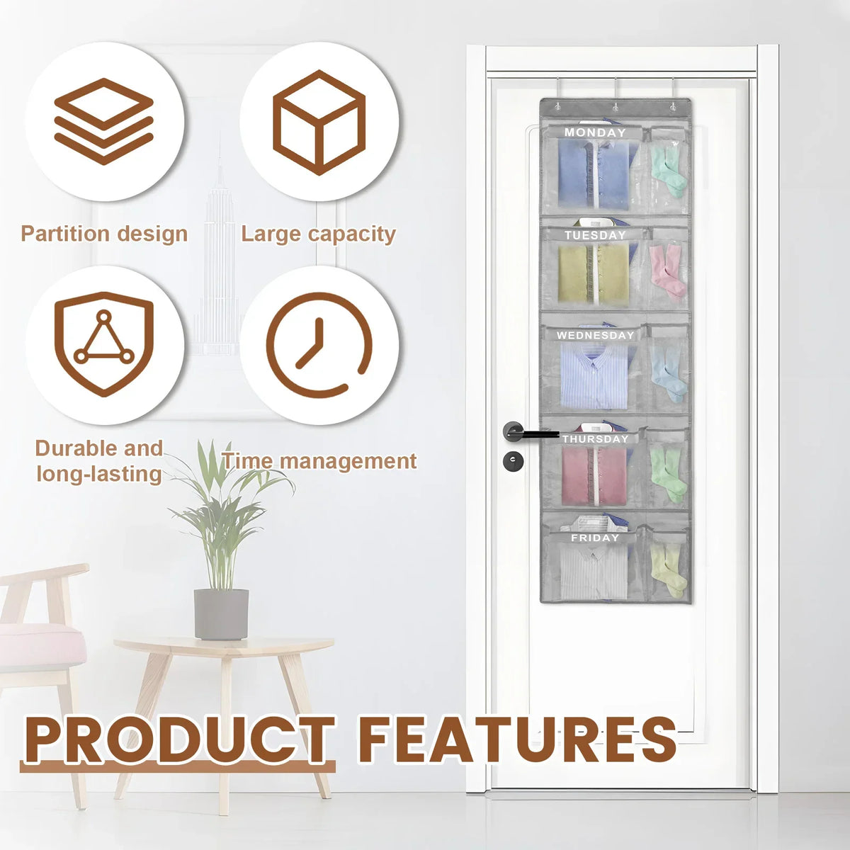 Over-The-Door Weekly Clothes Organizer – 1 or 2 Pack