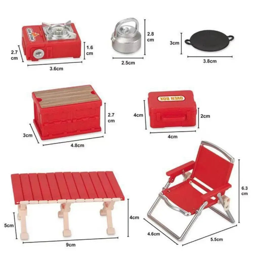 Miniature Camping Set 8pc – Fairy Garden Dollhouse Decor