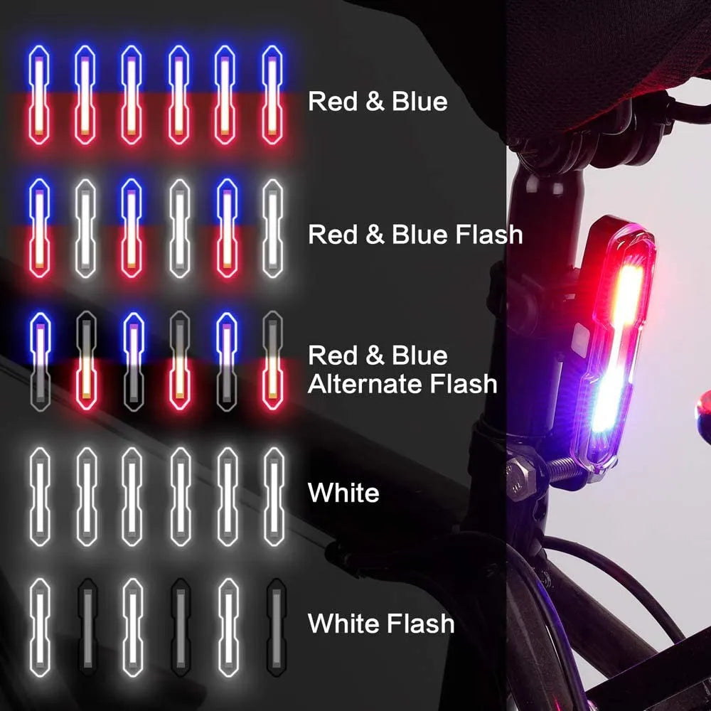 BUCKLOS USB Rechargeable LED Bicycle Rear Tail Light MTB