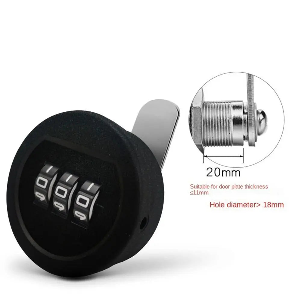 Zinc Alloy 3-Digit Combination Lock for Drawers & Cabinets