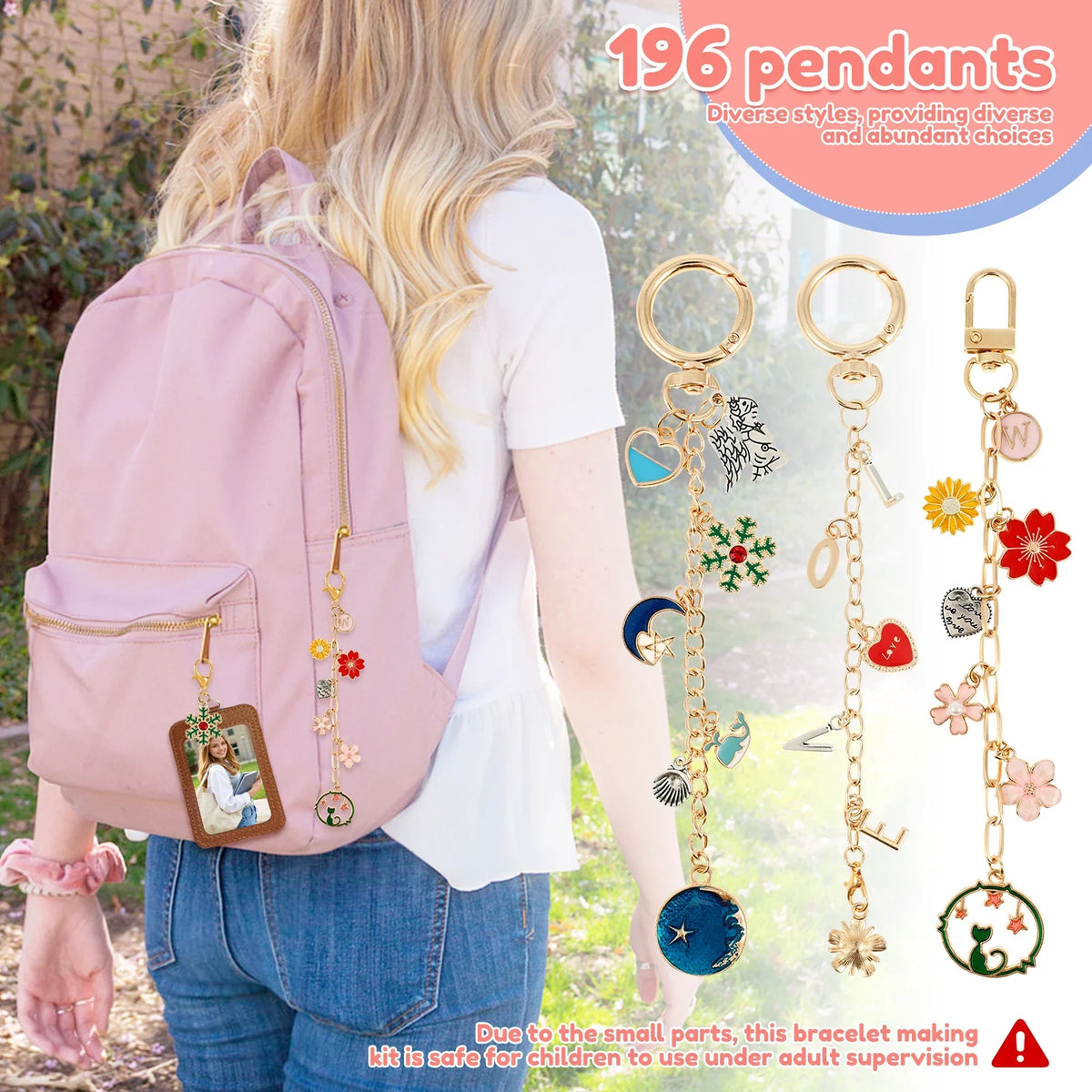 532Pcs DIY Keychain Making Kit – 196 Alloy Charms & Tools