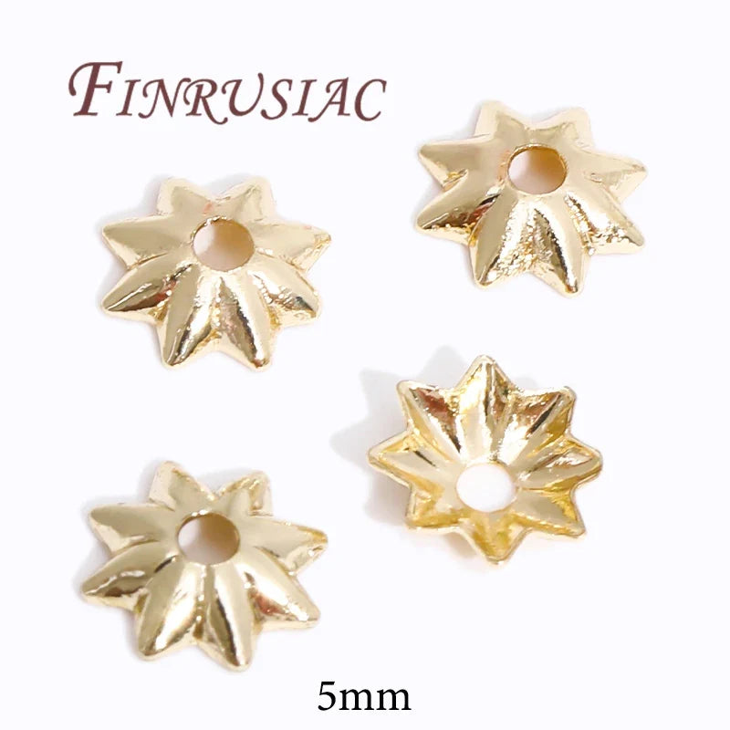 18K/14K Gold Plated Flower Bead Caps – DIY Jewelry Spacers
