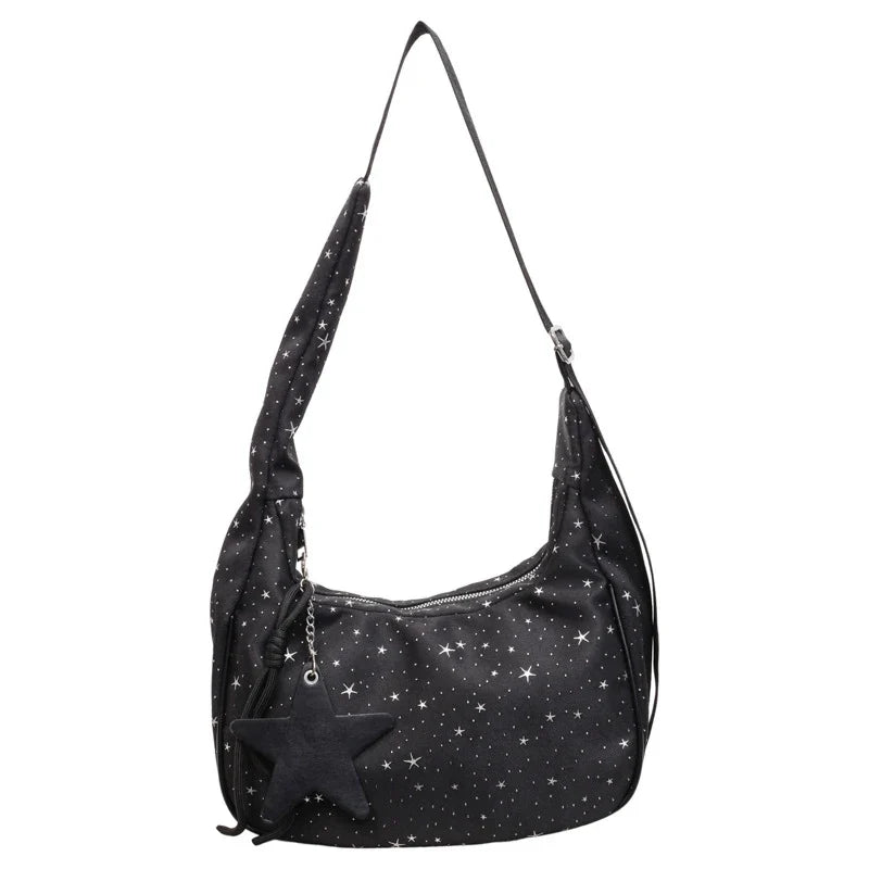 Pleated Tote Crossbody Bag – Women's Star Shoulder Handbag