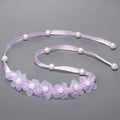 Faux Pearl Flower Headband – Handmade Chiffon Floral Hair Wreath