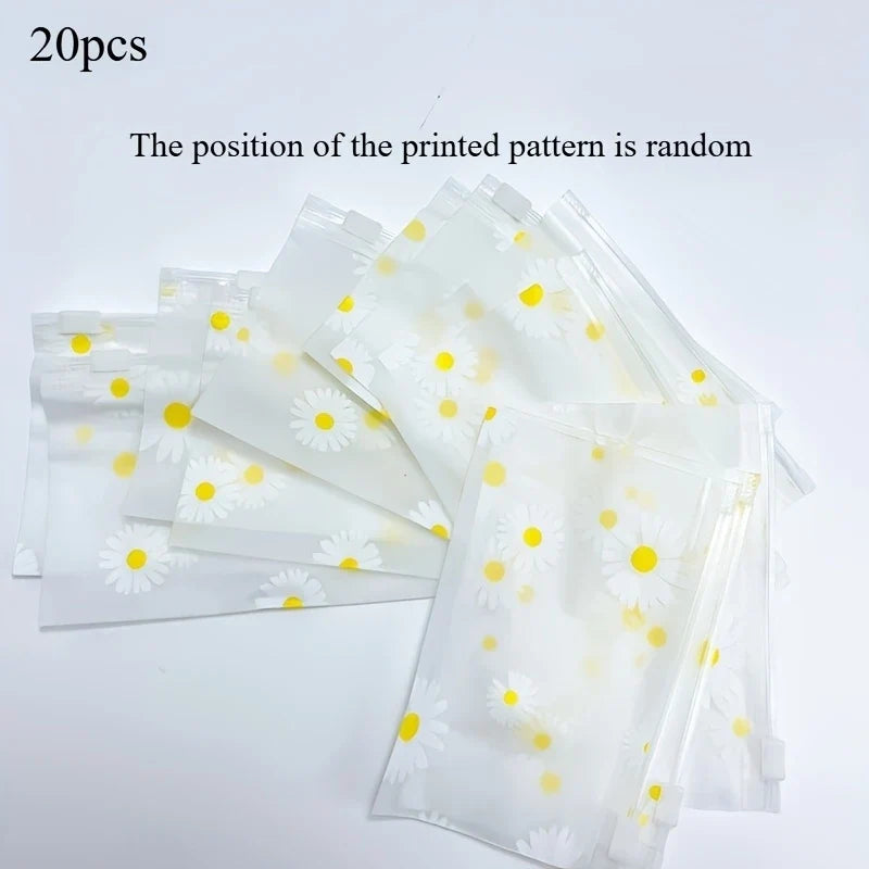 20PCS Daisy Zipper Bags – Reusable Dustproof Travel Storage
