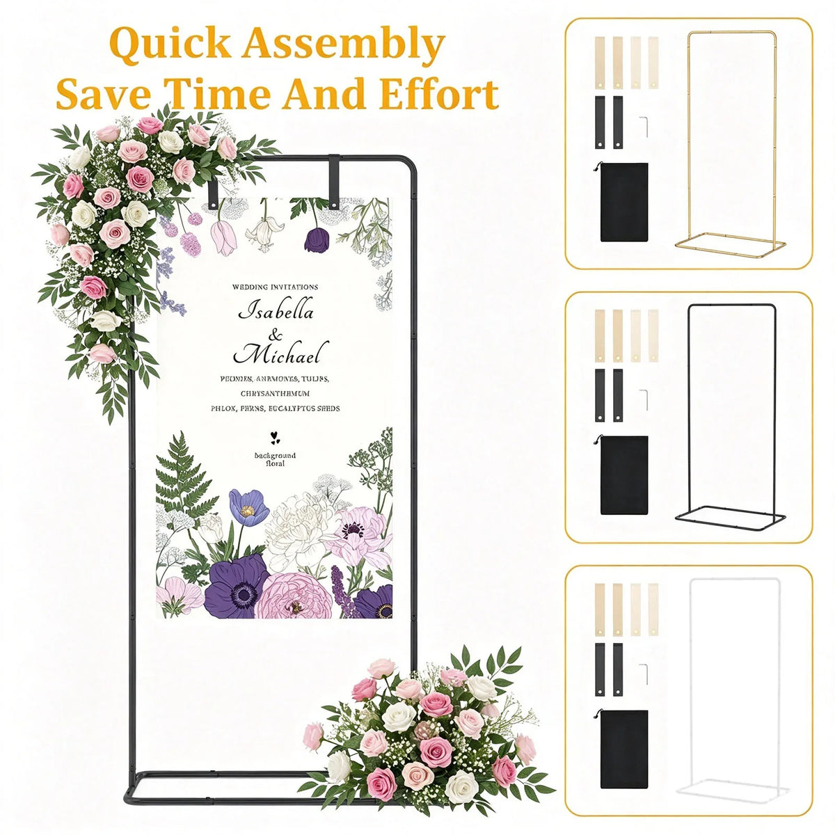 Adjustable Wedding Sign Stand Easel with Leather Straps