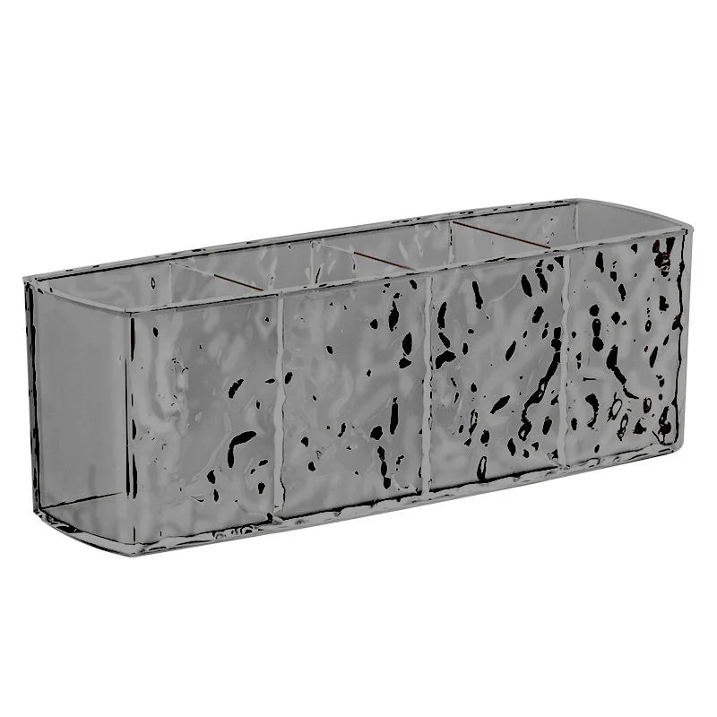 Water Ripple Acrylic Makeup Organizer | 4-Grid Cosmetic Storage