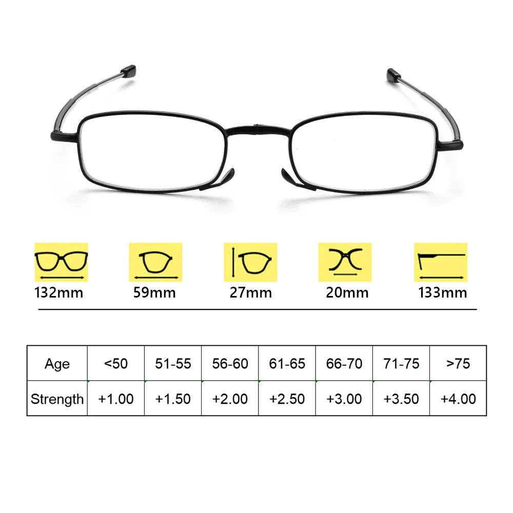 KLASSNUM Folding Reading Glasses +1.0–+4.0 | Unisex with Case