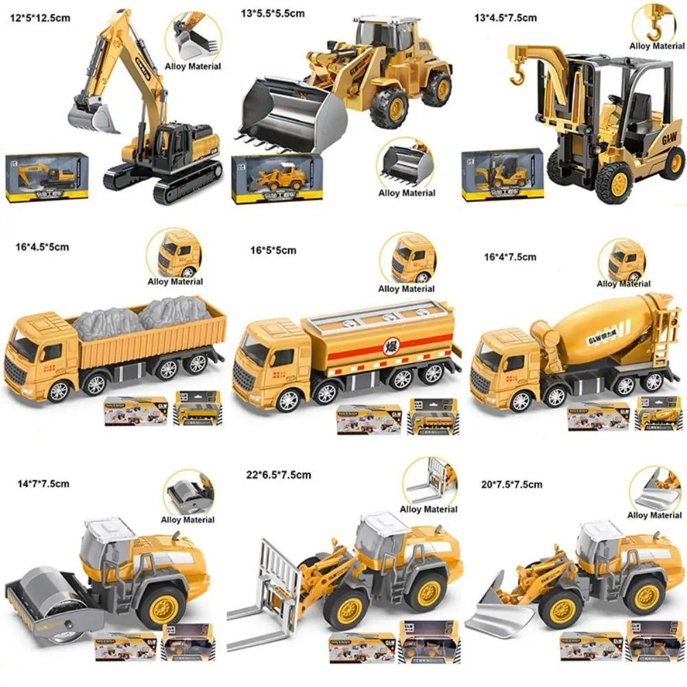 Kids Alloy Construction Vehicle Toy Set – 10 Styles | Excavator