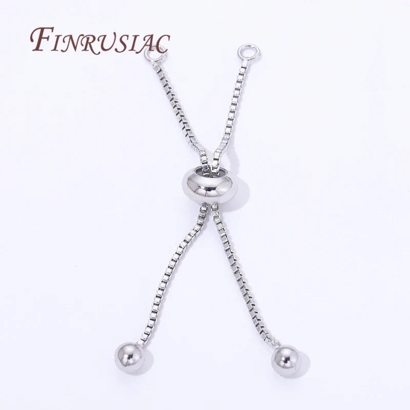 18K Gold Plated Box Chain Bracelet Extender – Slider Beads