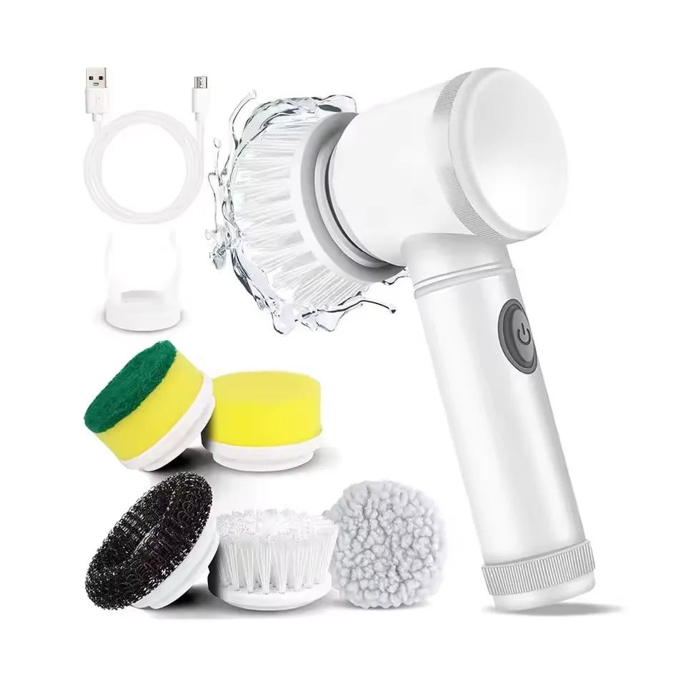 5-in-1 Wireless Electric Spin Scrubber USB Rechargeable Brush