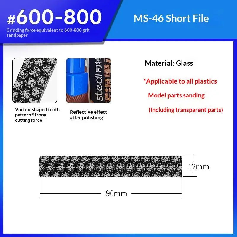 Ultra Fine Glass File – Washable Model Polishing & Nub Removal Tool