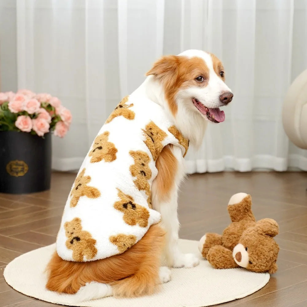 Winter Dog Sweater Vest – Bear Fleece XS–9XL Pet Clothes