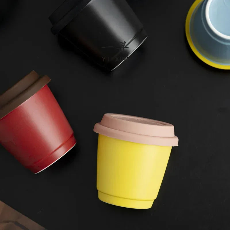 Nixie Ceramic Coffee Mug with Silicone Lid – 250ml