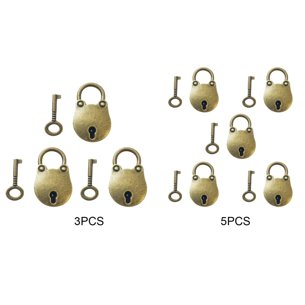 Vintage Bear Head Padlock with Key | Antique Bronze Mini Lock Set