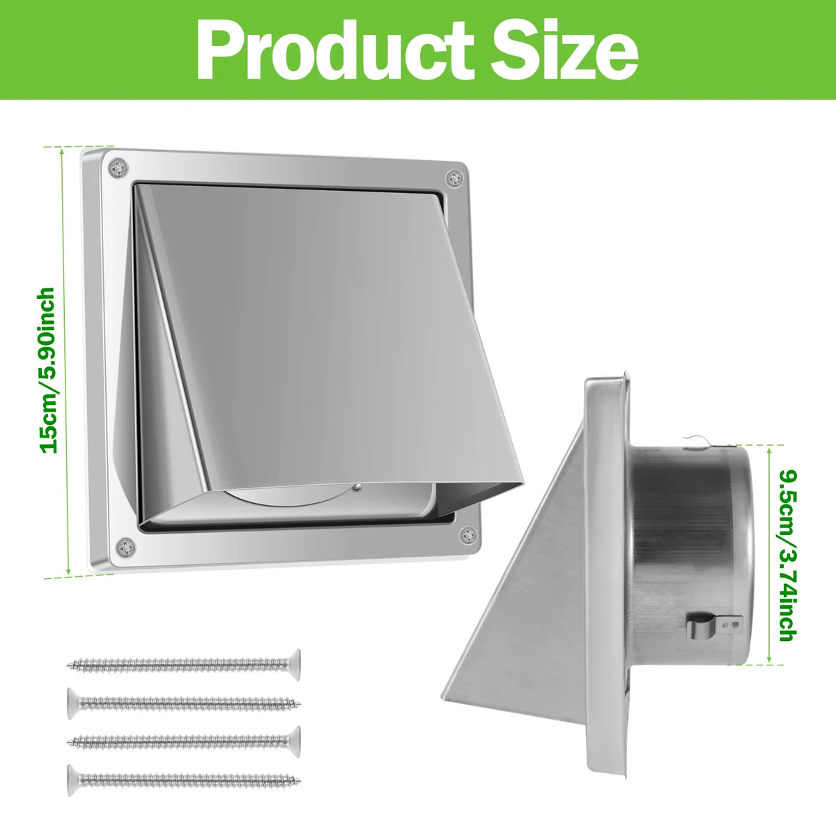 4-Inch Exterior Wall Vent Cover Kit – Dryer & Exhaust Vent